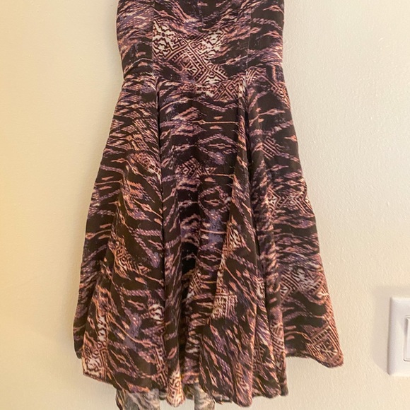 UO Purple Patterned Backless Mini Dress XS - Picture 3 of 7